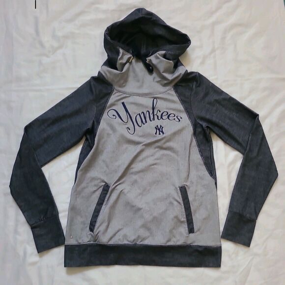 Womens Small Mens XS New York Yankees Antigua Heathered Gray Pullover Hoodie - Picture 1 of 9